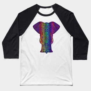 Rainbow Purple Elephant on Black V.2 Baseball T-Shirt